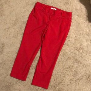 Ann Taylor Loft Red Riviera Capri Pants